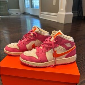 Nike Kids Pink and Orange Air Jordan’s